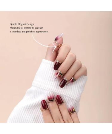 Halal Finger Nail Rings Set of 10 - Reusable and Adjustable - Gold - Buy Online on GoSupps.com