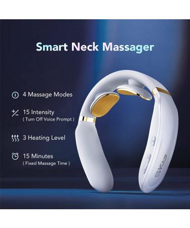 SKG K6 Cordless Electric Neck Massager with Heat | 4 Modes 15 Levels | Deep Tissue Trigger Point Massage for Home, Office, Car | White - Buy Online on GoSupps.com