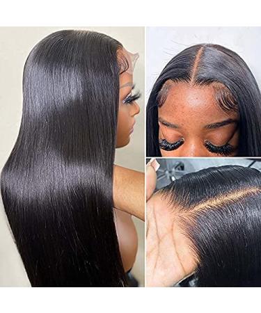 Lace Front Human Hair Wig - Straight Brazilian Virgin Hair, 150% Density, Pre-Plucked with Baby Hair - Natural Color, 30inch - Buy Online on GoSupps.com