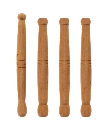 EXCEART Wooden Massage Sticks Acupuncture Points Massage Sticks for Face Neck Back Legs Foot (Random Style) 4 Pack