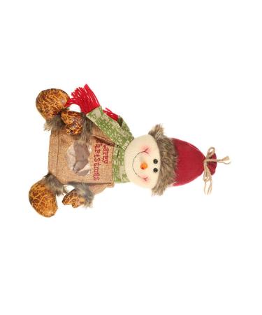SEWOART Bag Snowman Pocket Candy Heart Shape Linen Pouch Transparent Christmas Favor Party Window