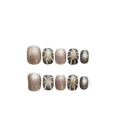 10Pcs Cat Eye Handmade Press On Nails with Gradient Design False Nails Full Cover Ballerina Wearable Artificial Nail Tips (Color : 6 Size : M)