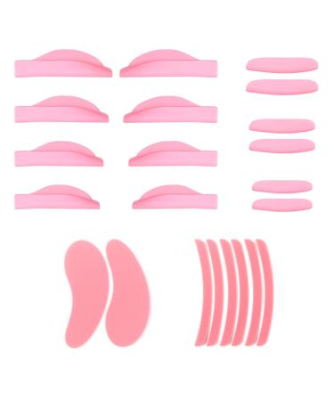 7 Pairs Lash Lift Pads 3 in 1Silicone Eyelash Perm Curler Eyelash Lifting Rod for Lash Perm Kit Pink 3 Style