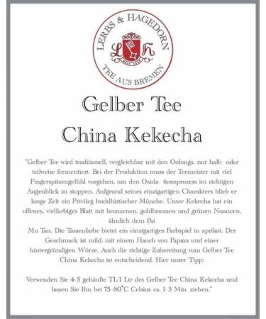  Lerbs & Hagedorn Lerbs & Hagedorn China Kekecha Yellow Tea | Mild with a hint of papaya base seasoning 1 kg (approx. 81 liters) apricot color - Buy Online on GoSupps.com