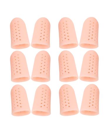 BESPORTBLE 12pcs Gel Toe Cap Toe Protector Cushions Pads Guard Separator for Bunion Hammer Toe Callus Corn Blister (Skin Color)