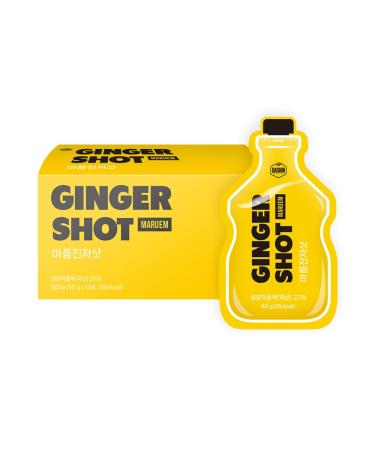 DASHIN MARUEM Korean Ginger Shot with Turmeric & Black Pepper Caffeine-Free Wellness Drink No Added Sugar 1.7 fl oz (10-Pack) Vegan Keto & Gluten-Free