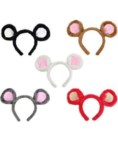 YO-HAPPY Soft Bear Ears Headbands Plush Mouse Ears Hair Hoop for Washing Face Cartoon Animal Hairbands Halloween Costume - Buy Online on GoSupps.com