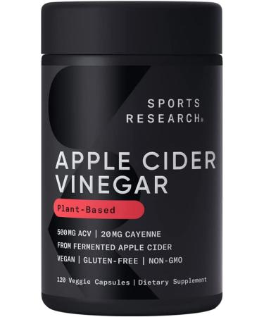 Sports Research Apple Cider Vinegar with Cayenne Pepper 520 mg 120 Veggie Capsules