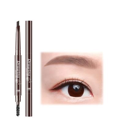 Maedack Eyebrow Pen - 1PCS Makeup Double Head Automatic Eyebrow Pencil Natural Waterproof Lasting Eyebrow Pen with Eyebrow Brush gray coffee