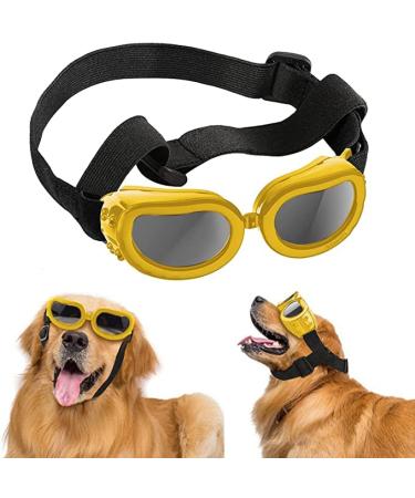 Dog glasses sunglasses for dogs pets dog sunglasses dog glasses for small dogs dogs of sunglasses adjustable UV sunglasses for dogs for small dogs cats.(Yellow)