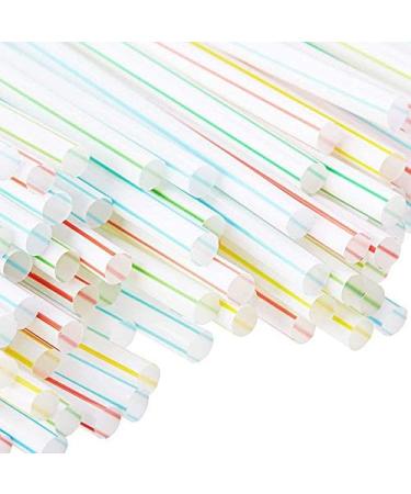 RETYLY 1500 Pcs Flexible Plastic Straws Striped Multi Colored Disposable Straw 8 inch Long - Buy Online on GoSupps.com