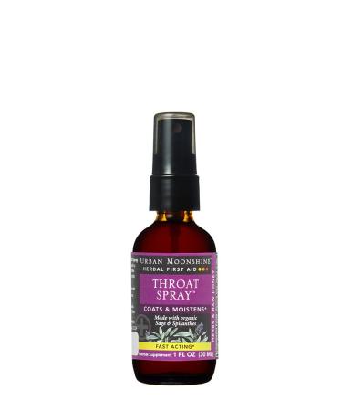 Urban Moonshine Throat Spray | Organic Herbal Supplement with Sage & Spilanthes 1 FL OZ (Pack of 1) - Buy Online on GoSupps.com