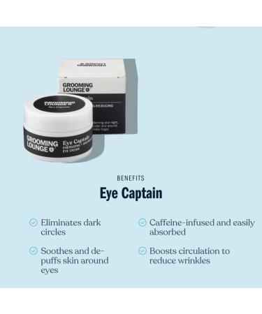 Grooming Lounge Eye Captain Eye Cream - Caffeine-Infused Serum - Fast Absorbing Formula Promptly Soothes and Diminishes Puffiness - Contains Almond Oil to Moisturize and Enhance Skin Tone - 0.5 oz - Buy Online on GoSupps.com