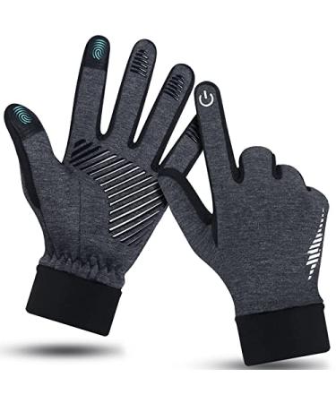 HiCool Winter Gloves,Touch Screen Running Thermal Driving Warm Outdoor Sports Head Gloves for Men Women Grey Medium