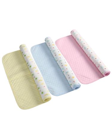 Eco-Friendly Waterproof Baby Mattress Pad - Breathable Reusable 50x70 cm (3-Pack) in Pink Blue Yellow - Buy Online on GoSupps.com