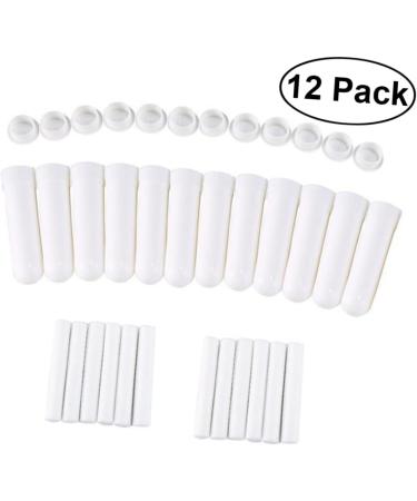 Healeved Refillable Inhaler Tubes - 12 Sets for Essential Oils - Nasal Aspirator White Inhaler Stick - Filling Packaging Tube - Buy Online on GoSupps.com