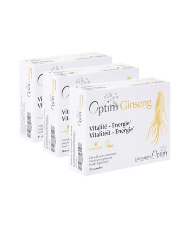 PACK 3 x Natural Aphrodisiac Ginseng for Men Erection 90 Capsules - 3 Months | Panax Korean Red Ginseng Supplement Belgium Grown High Ginsenosides | Optim Ginseng
