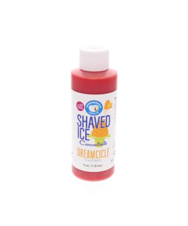 Dreamcicle Shaved Ice and Snow Cone Flavor Concentrate 4 Fl Ounce Size (makes 1 gallon of syrup with sugar and water added)