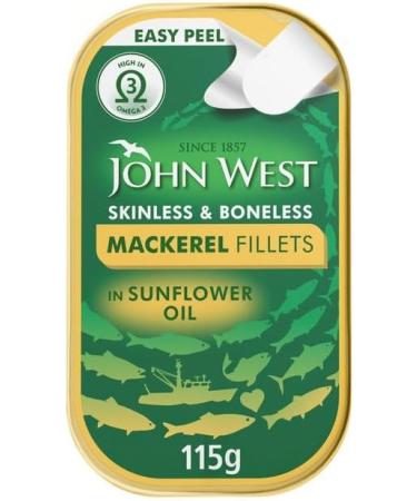 Tinned Mackerel Bundle With John West Mackerel Fillets In Sunflower Oil 115g x3 and Mackerel Fillets in Tomato Sauce 115g x3 (6 Pack) - Buy Online on GoSupps.com