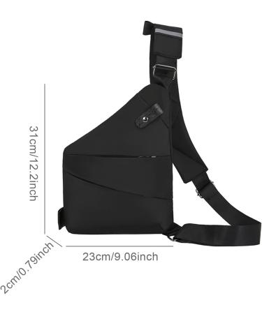 Tshaoun Sling Bag Backpack Anti-Theft Waterproof Crossbody Bag for Men | Lightweight Nylon Sport Shoulder Sling Bag in Black - Buy Online on GoSupps.com