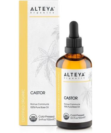 Alteya Organic Castor Oil 100ml 100% USDA Certified Organic Cold Pressed Pure Natural Carrier Oil Body Hair Eyelashes Eyebrows Nourishes Improves Hair Growth - Buy Online on GoSupps.com