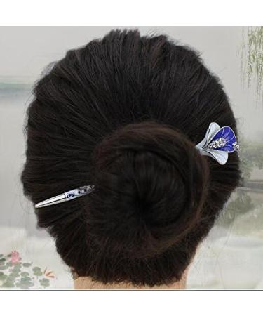 Chinese Traditional Classical Hair Pins Stick Crystal Antique Lotus Fork Hairpin hair Sticks hair Chopsticks wedding Hair Jewelry (PURPLE) - Buy Online on GoSupps.com