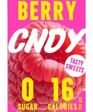 CNDY Berry Sugar Free Sweets 40g (Box of 7) - Low Calorie Low Carb Keto Erythritol Vegan Candy