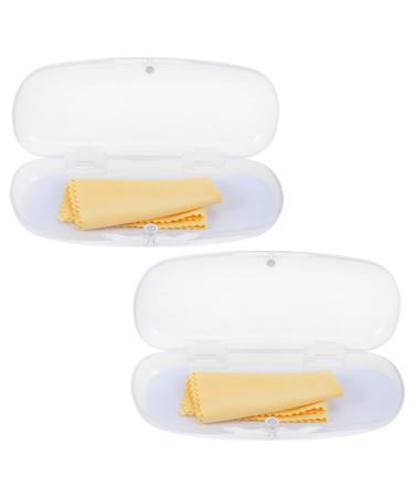 COHEALI Glasses Case 2 Pack Storage Boxes Lens Case Eyeglass Container Eyeglass Holder Transparent