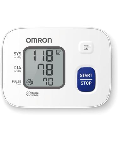 OMRON RS2 Digital Wrist Blood Pressure Monitor with Irregular Heartbeat Detection - 30 Memory Measurements - White - 1 Count - Buy Online on GoSupps.com