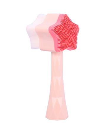 Face Exfoliating Brush 2 in 1 Manual Face Brush Cleanser Dual Face Manual Facial Brush Exfoliating Facial Brush Silicone Facial Scrubber Manual Random Color Skin Scrub Brush 13x5cm 1.0