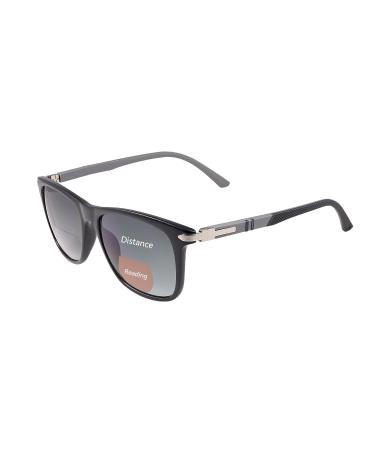 MIRYEA Polarized Bifocal Reading Sunglasses for Men Women Blue Light Blocking Glasses Black Lens UV Protection Outdoor Sun Readers Lightweight Driving Eyeglasses Tinted Shades Anti Glare Eyewear 1.5 Black 1.5 x