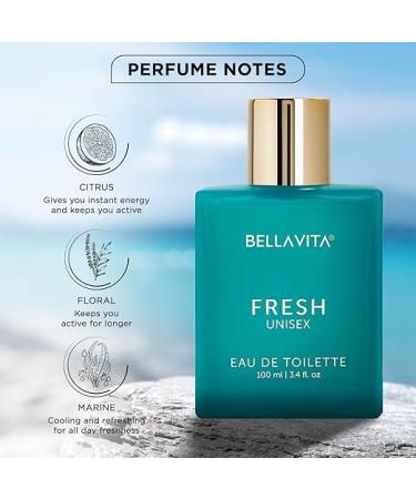 Luxury FRESH Unisex Eau De Toilette Perfume with Bergamot Lavender Ylang Ylang|Premium Long Lasting Fresh Fragrance for Men & Women 100ML - Buy Online on GoSupps.com
