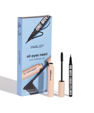 Elevanty INGLOT ALL EYES NEED EYE MAKEUP SET - All Eye Want Mascara + Liquid Eyeliner One Move