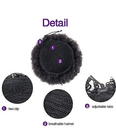 Shop Synthetic Puff Afro Short Kinky Curly Chignon Hair Bun - Drawstring Ponytail Wrap Hairpiece | 27 Fake Hair Extensions - Buy Online on GoSupps.com