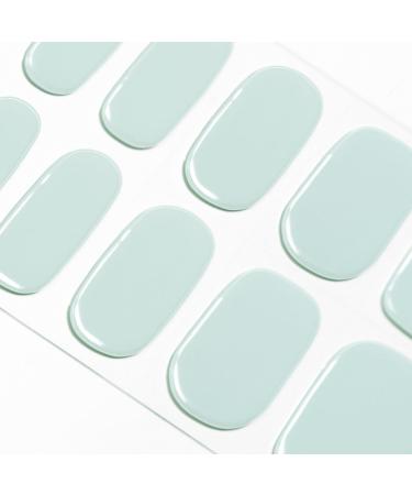 DANNI & TONI 28 Stickers Semi Cured Gel Nail Polish Strips Gel Nail Stickers Solid Colour (Bluish White) Salon-Quality Gel Nail Polish Strips Manicure Stickers Set