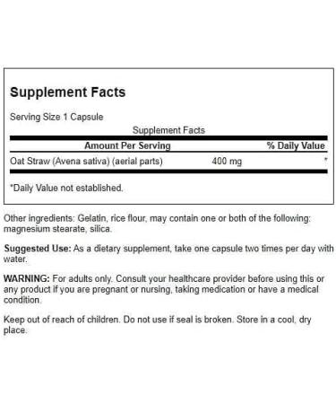 Bloomingdale IL 60108 Full Spectrum OatStraw 400 mg 60 Capsules - Buy Online on GoSupps.com