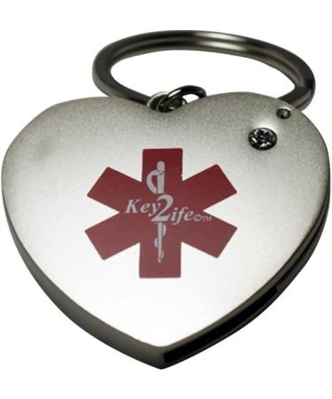 Heart EMR Key Ring by Key2Life | Silver Tone | International Shipping Available - Buy Online on GoSupps.com
