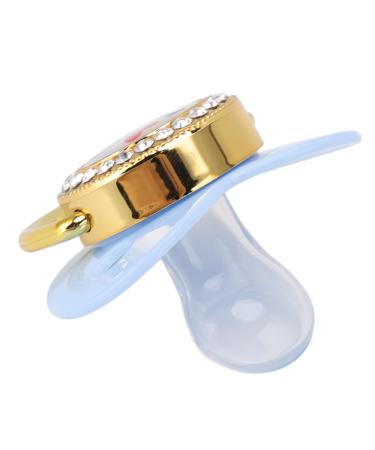 Personalized Bling Schnuller Pacifier with Clip | Blue Silicone Newborn Pacifier | Ideal for Baby Parties & Anniversaries - Buy Online on GoSupps.com