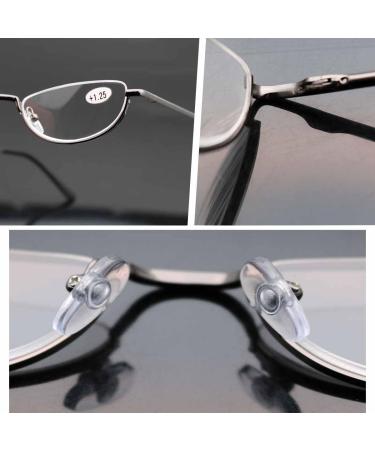 BILIZA Portable Half Moon Reading Glasses 3.5X - Ultra Thin Metal Semi Rimless Eyewear for Men & Women with Case - International Shipping Available - Buy Online on GoSupps.com