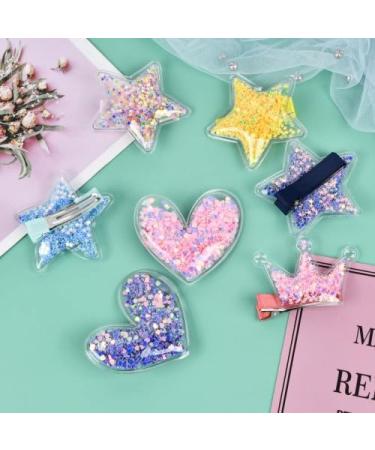volumoon 15 Pcs Girls Hair Clips Star/Crown/Heart Shaped HairPins Sparkly Cute Hair Clips Colourful Sequin Hair Clips Non-Slip Kids Hair Barrettes for Girls Women Kids Fine Hair Thick Hair - Buy Online on GoSupps.com