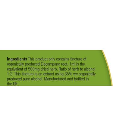 Organic Herbal Remedies 100ml Elecampane Tincture - Buy Online on GoSupps.com