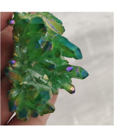 Natural Crystal Rough Home Decor Angel Aura Quartz Crystal Cluster Natural Green Titanium Coating Quartz Cluster Electroplating Stone Flower Soothing Crystal Household (Size : 1pcs) - Buy Online on GoSupps.com