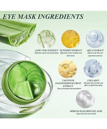 60 Pcs Aloe Vera Under Eye Masks - Combat Puffy Eyes Dark Circles & Fine Lines | Natural Extracts - Buy Online on GoSupps.com