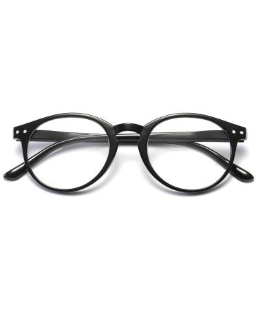 Koosufa fashion anti blue light reading glasses Federscharnier women men's round reading aid visual help anti -fatigue glasses 1.0 1.25 1.75 2.25 2.75 3.5 4.0 1x light black 4.0 x