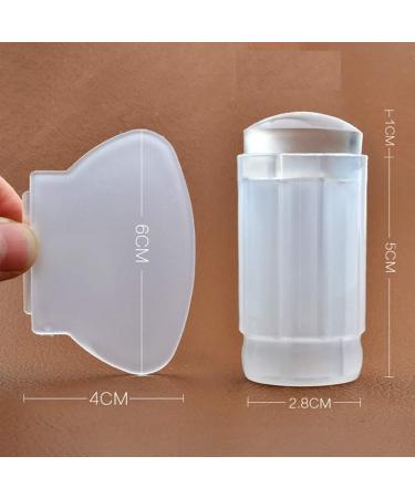 ccHuDE Silicone Nail Art Stamp Kits - 2 Sets with Jelly Heads & Scraper for DIY Nail Decor | International Shipping - Buy Online on GoSupps.com