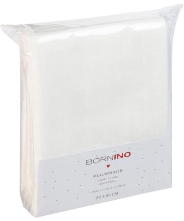 Bornino 4-Pack Mullwindeln 80x80cm Cloth Diapers - Quick Absorb Easy Care Durable Cotton - Buy Online on GoSupps.com