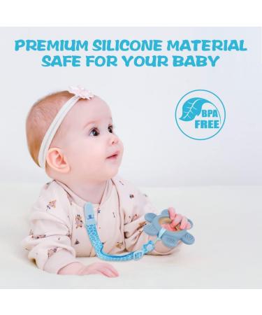 Vicloon Baby Teething Toy | BPA-Free Silicone Teether for Boys & Girls | Easy-to-Hold Rudder Design | Chewlery | Blue - Buy Online on GoSupps.com