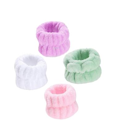 Didiseaon Bandeaux lastiques En Peluche Pour Le Lavage Du Visage Lot De 4 Accessoires De Spa Pour Femmes En Couleurs Vari es