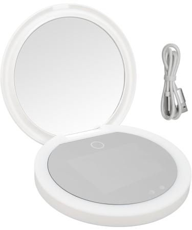 Compact & Portable UV Mirror Sunscreen Testing Mirror Travel Makeup Mirror with UV Camera Rechargeable Handheld Double-Sided Pocket Mirror with Soft Light for Skin Protection - Buy Online on GoSupps.com