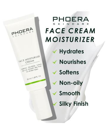 Phoera Face Moisturizer Cream | Hydrating & Nourishing Skincare for All Skin Types | Shea Butter & Hyaluronic Acid | Non-Greasy Silky Finish | Shop Internationally - Buy Online on GoSupps.com